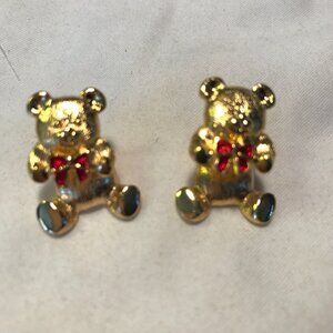 Vintage Avon‎ Front Back Teddy Pierced Earrings 1998